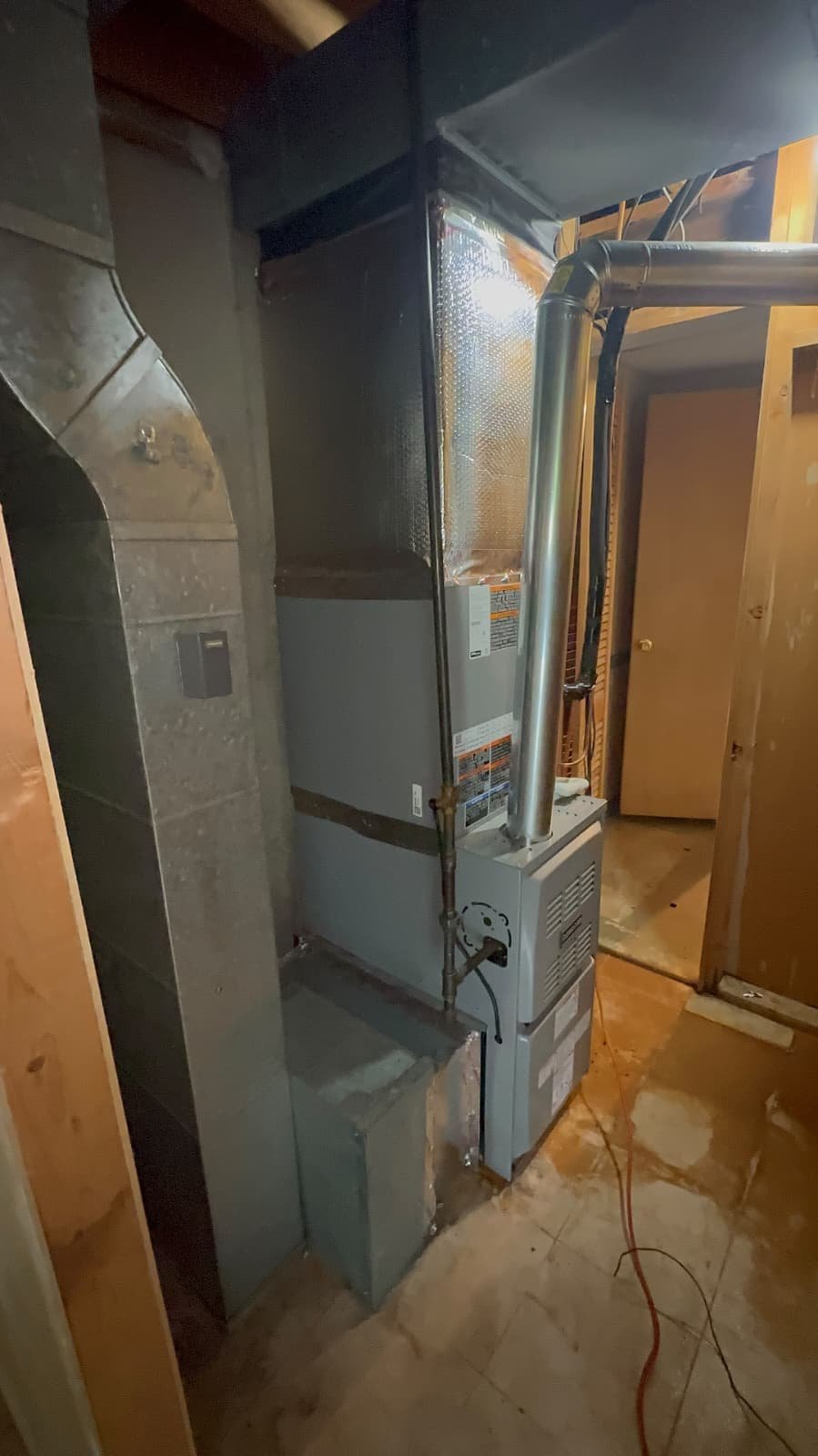 Brand-new furnace installed in a flip house