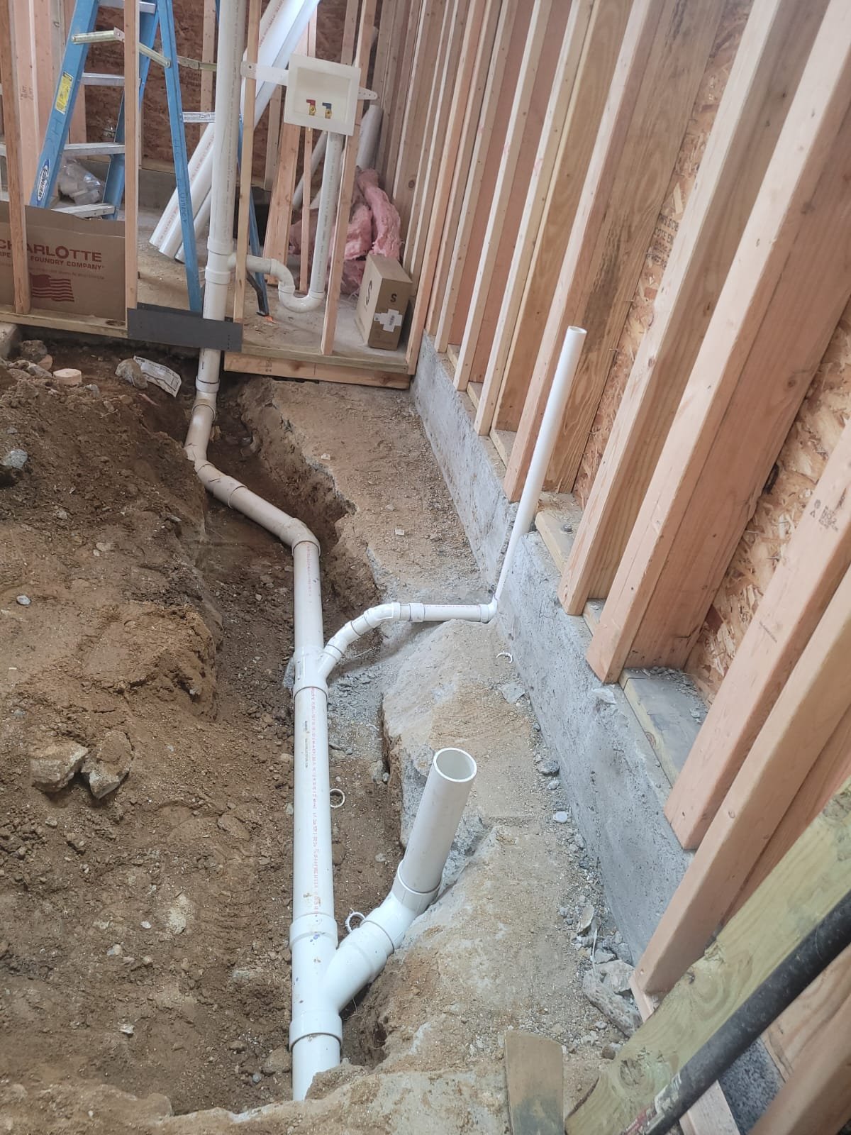 Copper water lines installed underground